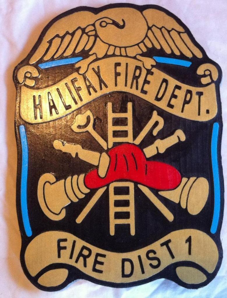 Fire Department Halifax 3D routed wood patch plaque sign Custom 