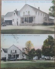 Plymouth, VT PAIR 1934 Postcards: Coolidge Homestead, Cilley's Store - Vermont picture