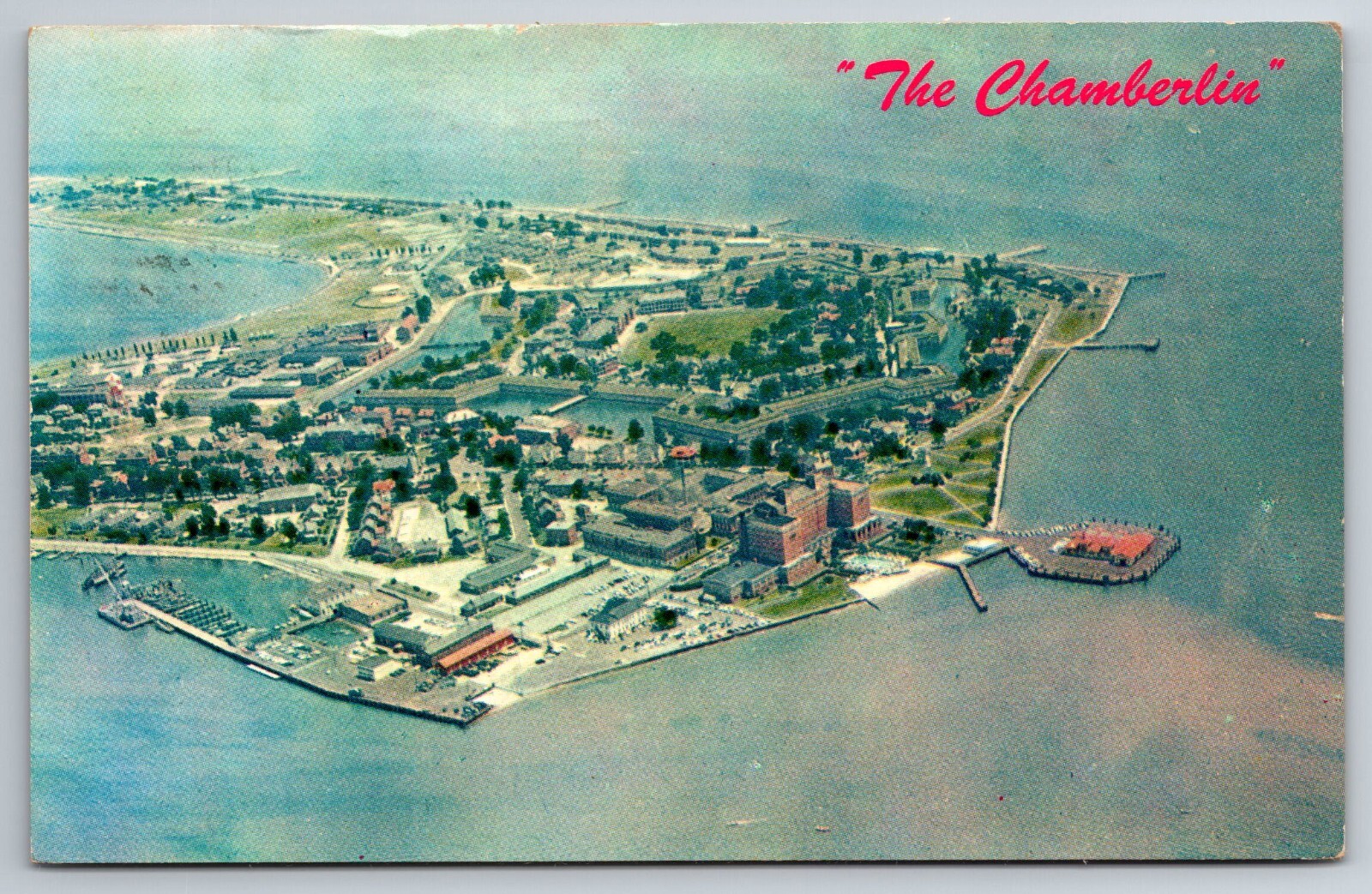 Vintage Postcard VA Old Point Comfort Fort Monroe Chamberlin Hotel c1961 -5762