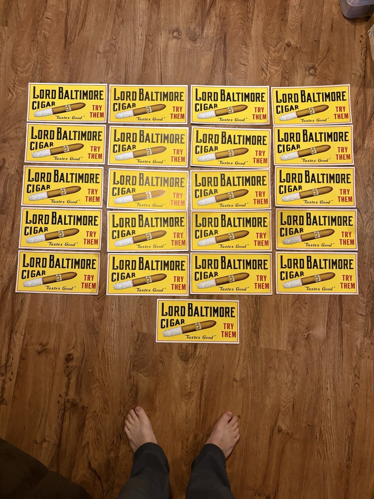 Authentic Lord Baltimore Cigar Advertising Cardboard Sign Authentic Lord Baltimore Cigar Advertising Cardboard Sign