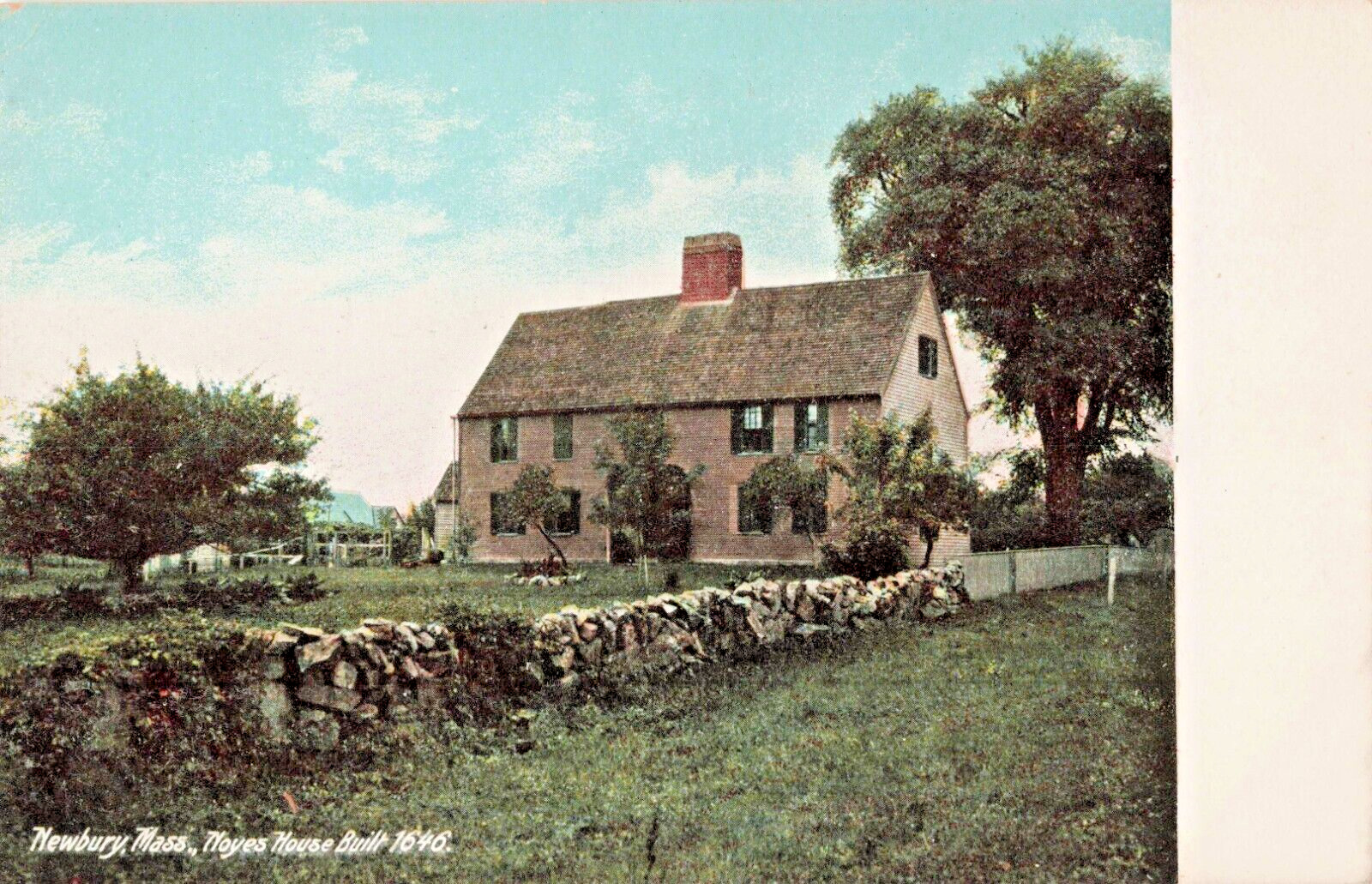 Postcard MA Newbury Massachusetts-Noyes House built 1646-Antique Vintage 1906C21
