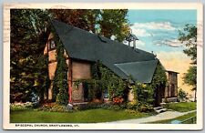 Brattleboro Vermont 1921 Postcard Episcopal Church picture