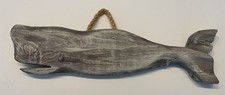 Hand Carved Wooden Whale Plaque, Historic Clock and Whale Factory, Coventry CT picture