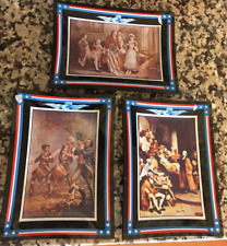 Set of 3  Bicentennial Trays 1776-1976, Betsy Ross, Fife & Drums, Patrick Henry picture