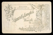 1890s WINOOSKI, VERMONT Cabinet Card Huard & Langlois Photographer - CHERUB LOGO picture