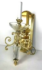 Signed WATERFORD Crystal CARINA Gold Single Wall Sconce Light Italy RARE  picture
