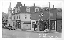 Readsboro VT Main Street Texaco Gas Station Moxie Sign Real Photo Postcard picture