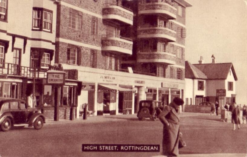 HIGH STREET, ROTTINGDEAN in East Sussex ENGLAND The Creamery and J G Smith & Son