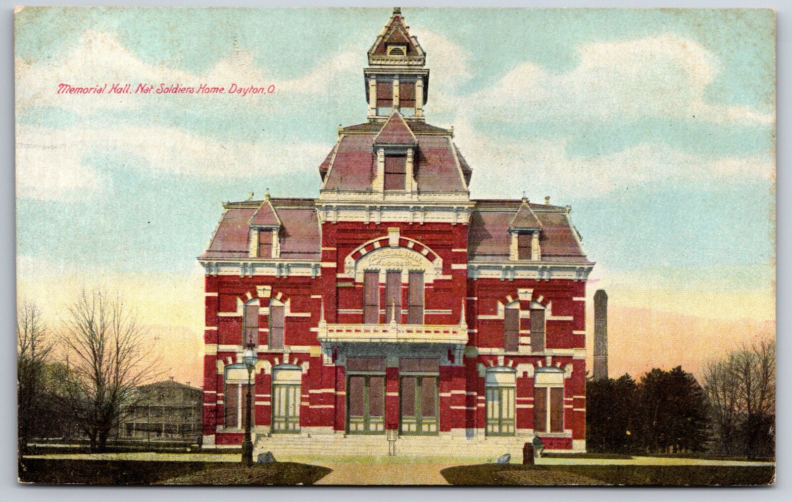 Dayton Ohio~National Soldiers Home~Memorial Hall~Close Up~c1910 Postcard