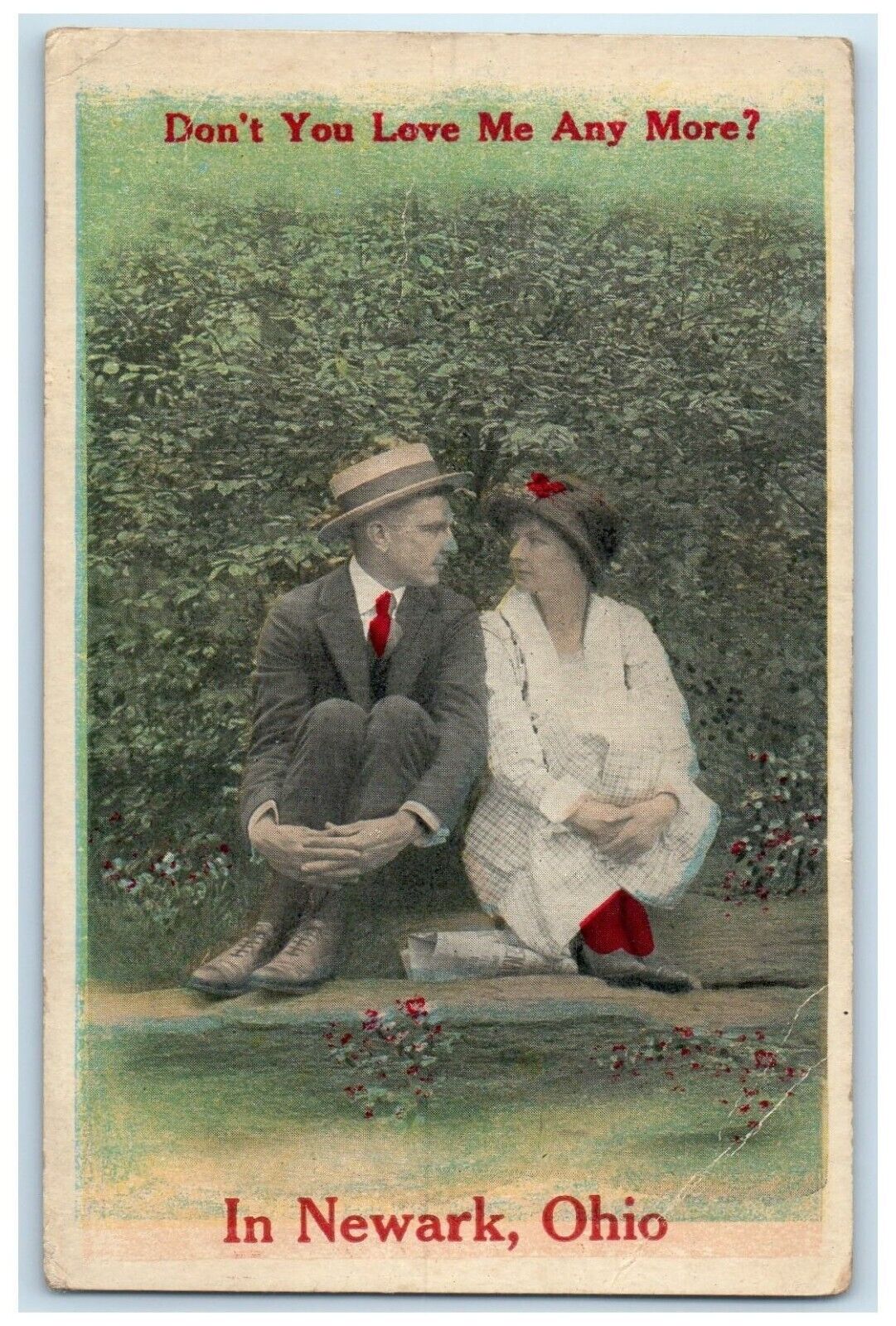 c1910 Don't You Love Me Any More Couple Lovers Newark Ohio OH Vintage Postcard