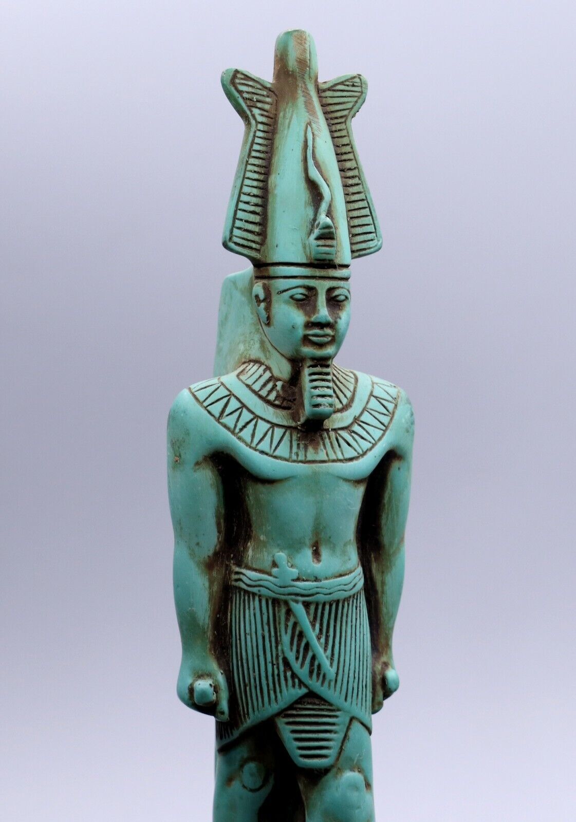 EGYPTIAN ANTIQUES STATUE OF GOD OSIRIS LORD OF THE DEAD EGYPT GREEN STONE BC