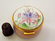 Hand Painted Kingsley Enamels of Worcester Floral (Fuchsia) Trinket or Pill Pot picture