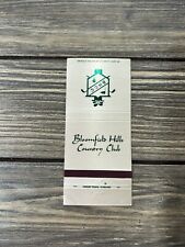 Vintage Bloomfield Hill Country Club Matchbook Cover picture