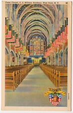 West Point Military Academy Cadet Chapel NY Vintage Postcard Curt Teich Linen picture