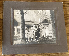 Circa 1900 Family Photo (Gould,Boyce & willard) & Pet Lamb in front of house  picture