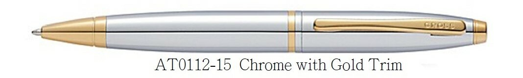 CROSS CALAIS CHROME WITH GOLD TRIM BALLPOINT PEN (AT0112-15) CROSS CALAIS CHROME WITH GOLD TRIM BALLPOINT PEN (AT0112-15)