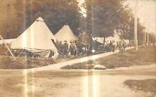 PLEASANTVILLE Ohio postcard RPPC Fairfield County military tents camp encampment picture