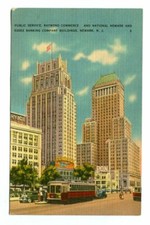 Vintage Public Service Raymond Commerce Essex Bank Bldg Newark NJ Linen Postcard picture