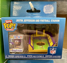 VIKINGS Justin Jefferson Funko Bitty Pop + NFL Football Stadium picture