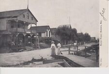 1906 Postcard River Front Bowers Delaware DE Boats Houses Vintage picture