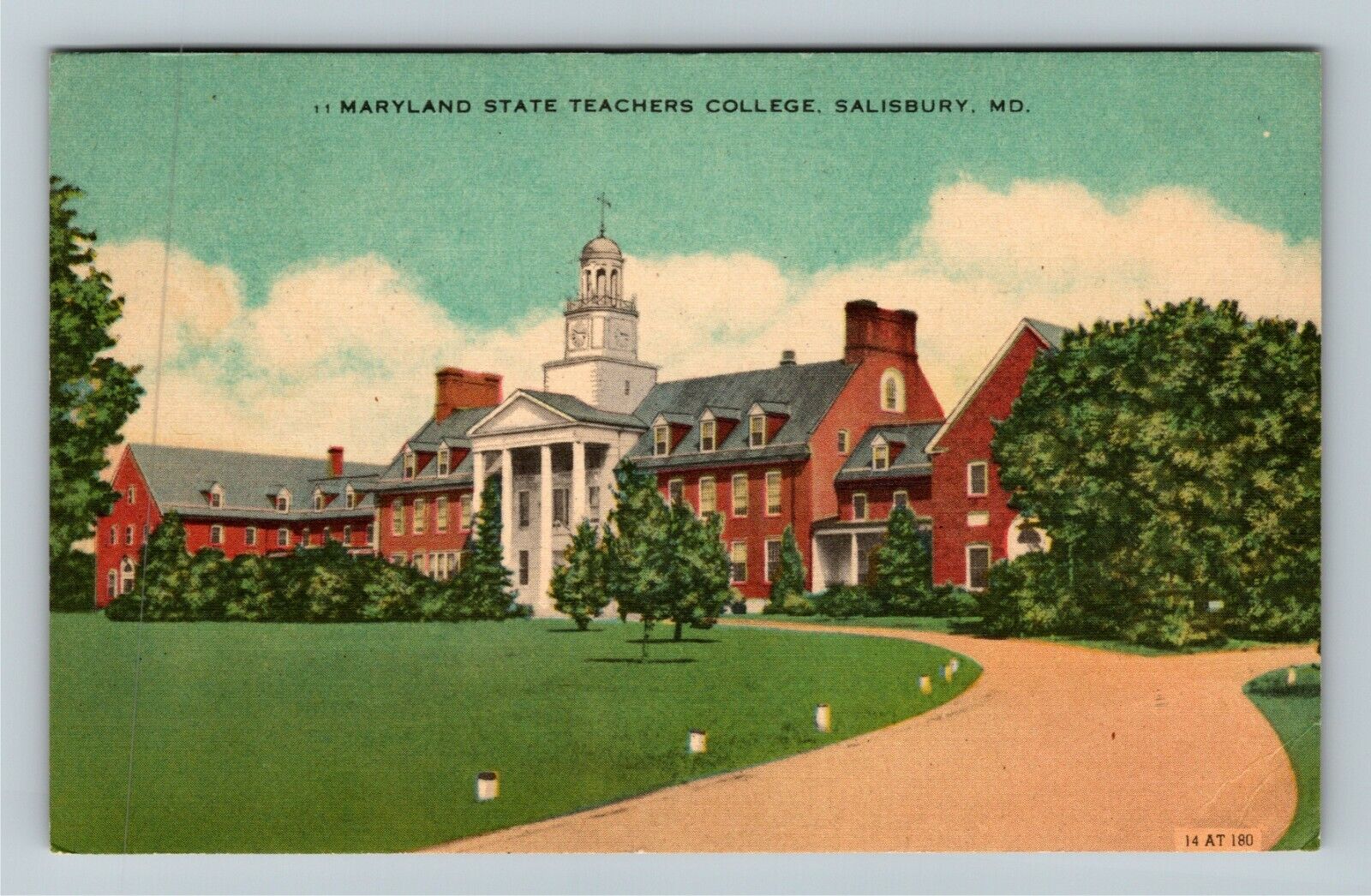 Salisbury MD-Maryland, Maryland State Teachers College, Linen Postcard