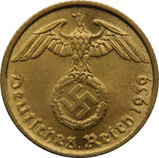 WW2 German Brass 5 Reichspfennig-Third Reich Era Nazi Coin-Random Mint and Year picture