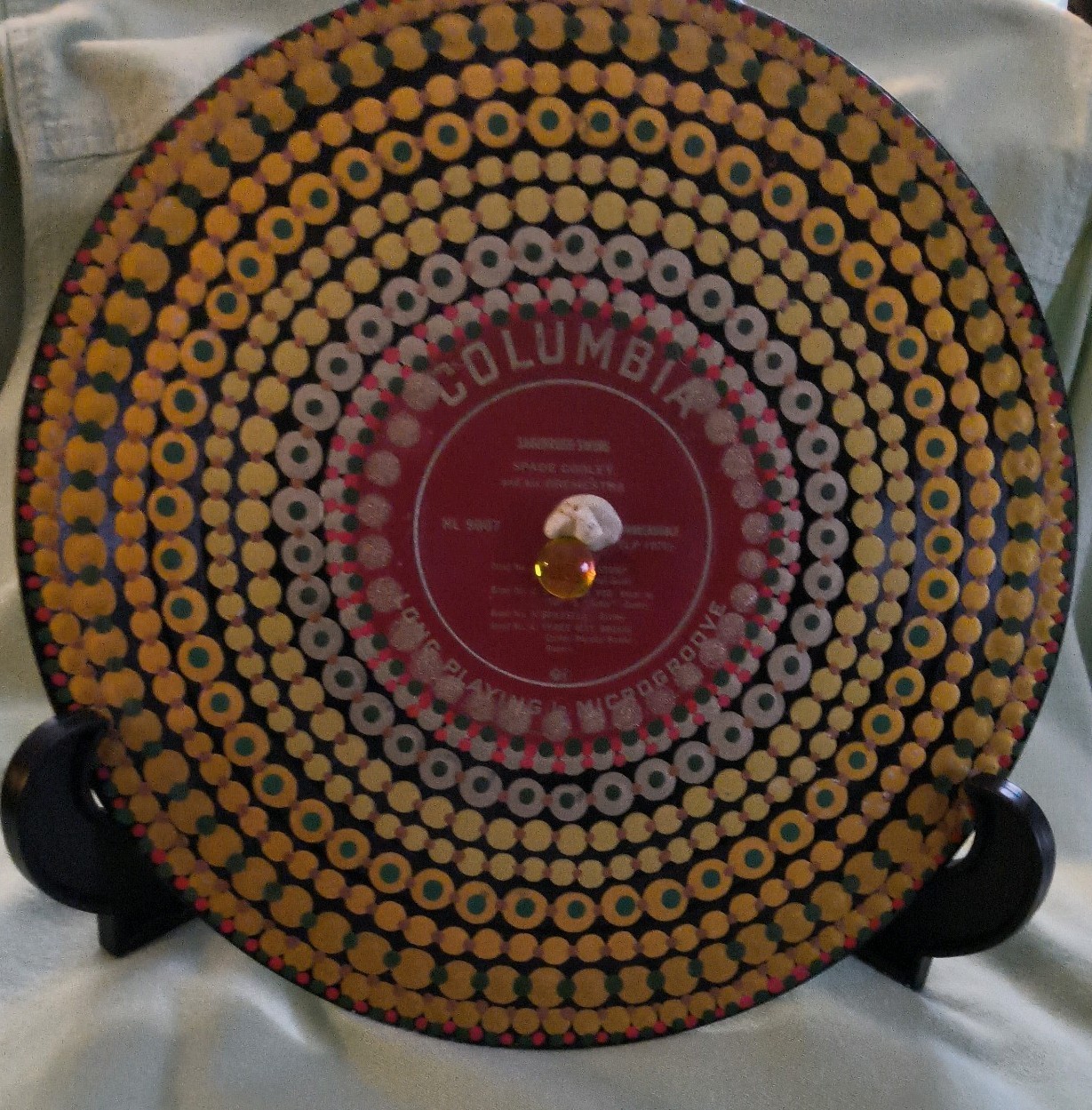 Columbia Hand Painted Dot Folk Art Music Collector Plate Spade Cooley HL 9007 Columbia Hand Painted Dot Folk Art Music Collector Plate Spade Cooley HL 9007