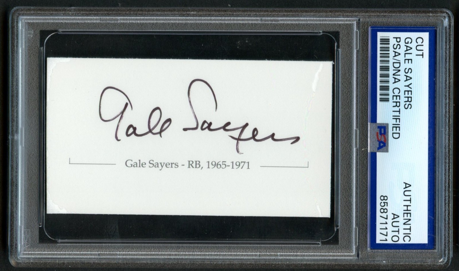 Gale Sayers signed autograph 1.5x3 Cut Bears Football Player PSA Slabbed Gale Sayers signed autograph 1.5x3 Cut Bears Football Player PSA Slabbed