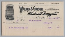 1890 Walker & Gibson Wholesale Druggists Albany NY Antique Billhead Invoice picture