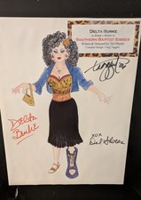 Costume Sketch SIGNED Delta Burke, Del Shores, Taggort Southern Baptist Sissies picture