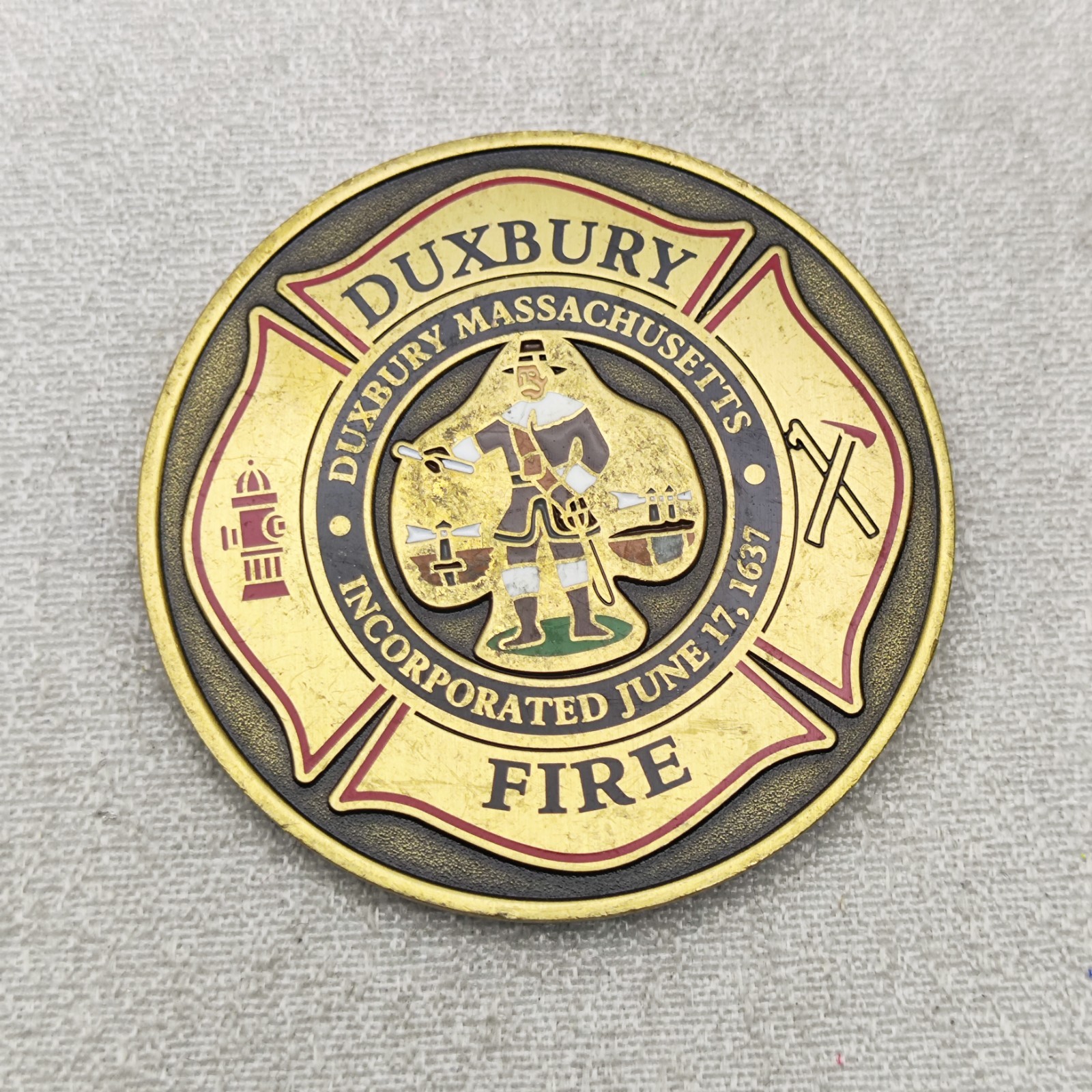 Duxbury Duxbury Fire Challenge Coin Duxbury Duxbury Fire Challenge Coin