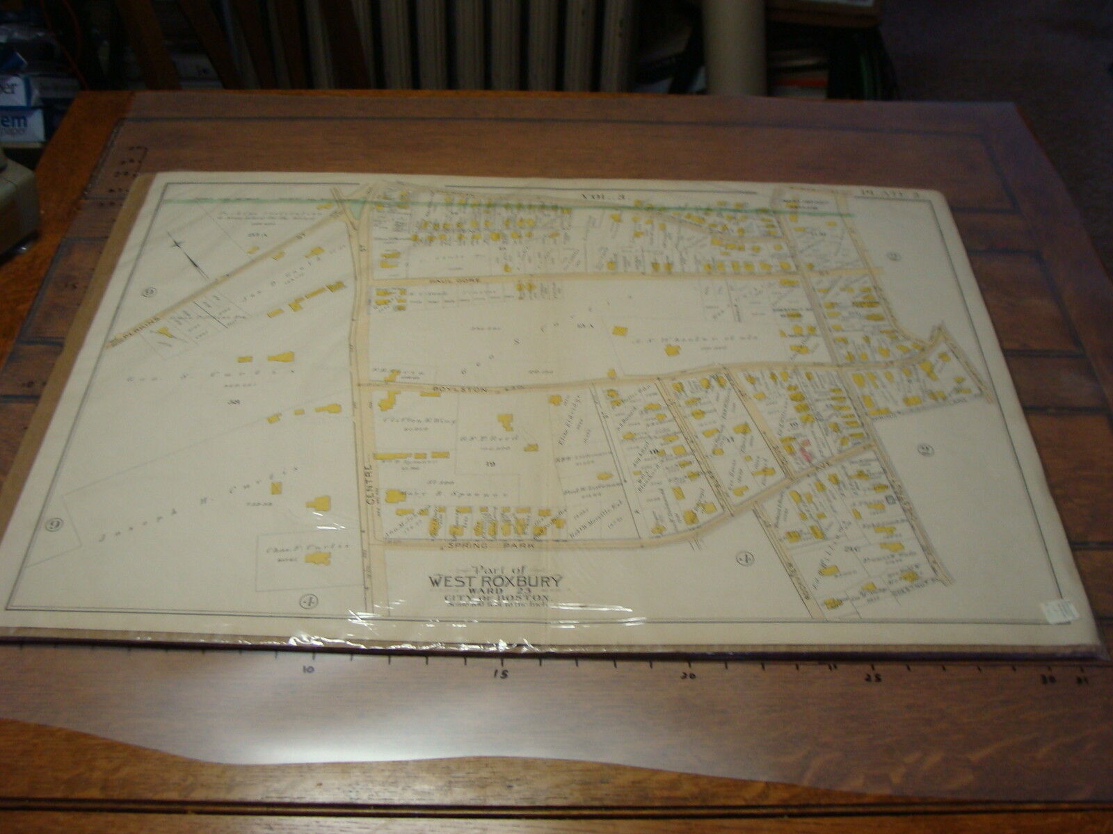vintage Large MAP: Part of Roxbury Ward 23, Plate 3 vol. 3
