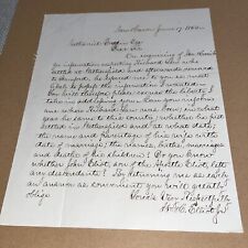 1852 Letter to Famous Hartford CT Genealogist on Richard Law Stamford Genealogy picture