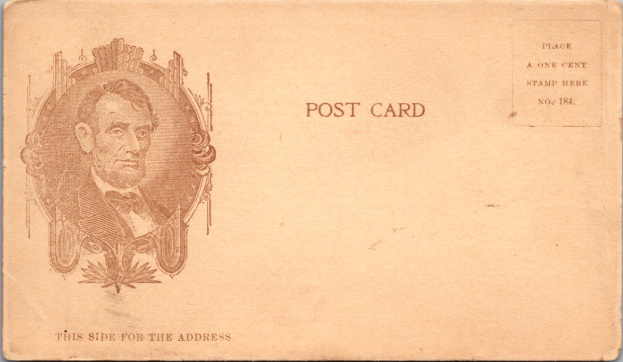 Abraham Lincoln Portrait Divided Back Postcard Blank Front Early 1900s