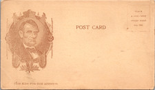 Abraham Lincoln Portrait Divided Back Postcard Blank Front Early 1900s picture