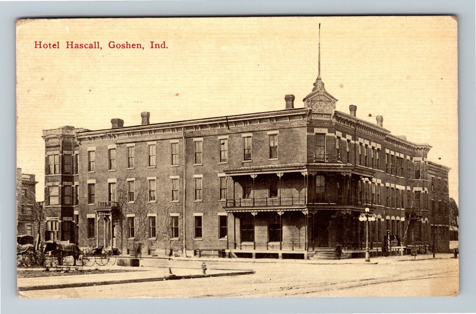 Goshen IN-Indiana, Hotel Hascall, Vintage c1912 Postcard