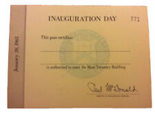 1965 President Lyndon Johnson INAUGURAL PARADE Inauguration Yellow Treasury Pass picture