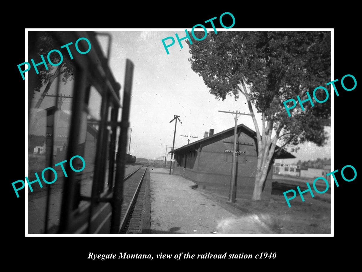 Ryegate Montana The Railroad Depot Station c1940 Large Historic Old Photo Ryegate Montana The Railroad Depot Station c1940 Large Historic Old Photo