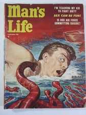 Man's Life Magazine September 1955 Red Tide of Death Man vs Snakes Classic Pulp picture