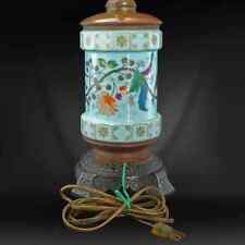 Antique Aesthetic Movement Bristol Glass Electrified Oil Lamp  picture