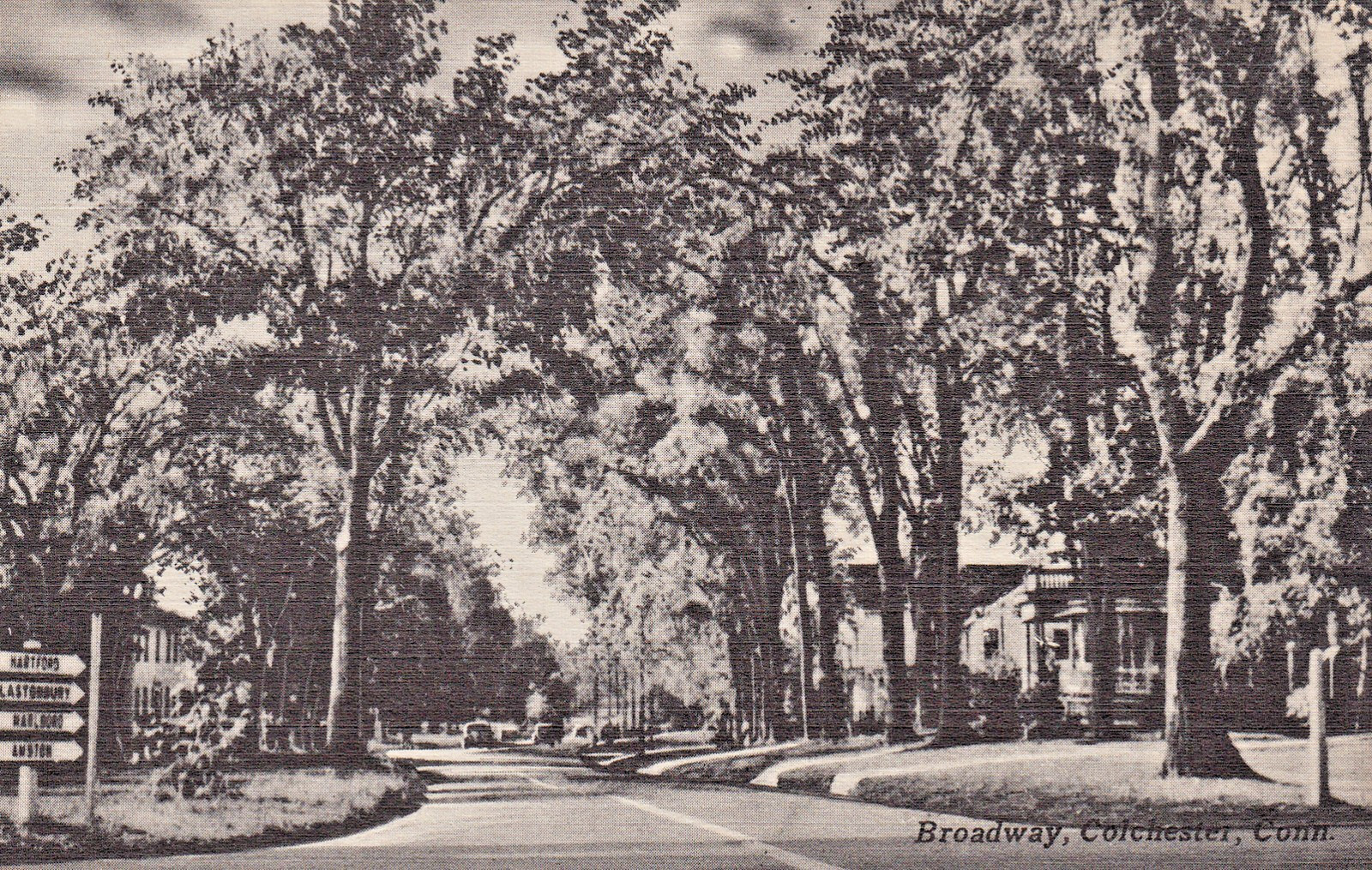Colchester CT Historic Broadway Street Scene circa 1940s Unused Postcard Colchester CT Historic Broadway Street Scene circa 1940s Unused Postcard