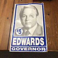 Edwin Edwards Campaign poster, Louisiana Governor Vintage 14 X 22 Has Issues. 2 picture