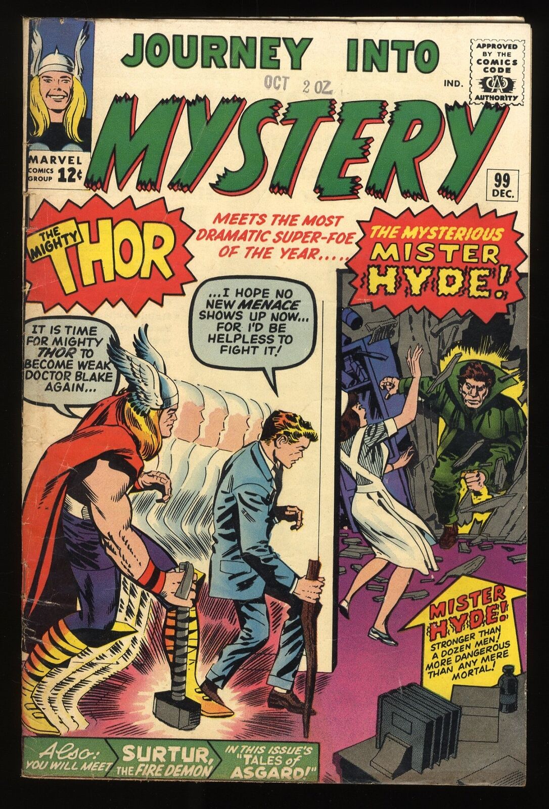 Journey Into Mystery #99 VG+ 4.5 1st Appearance Mr. Hyde and Surtur Marvel 1963