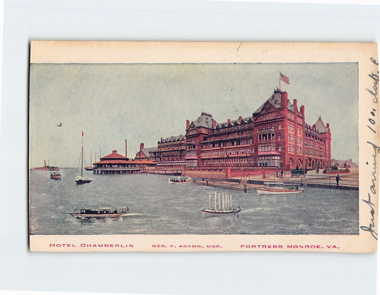 Postcard Hotel Chamberlin, Fortress Monroe, Hampton, Virginia