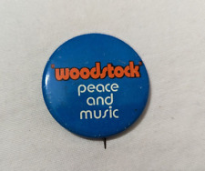 Vintage Woodstock Pin Peace And Music 1.5