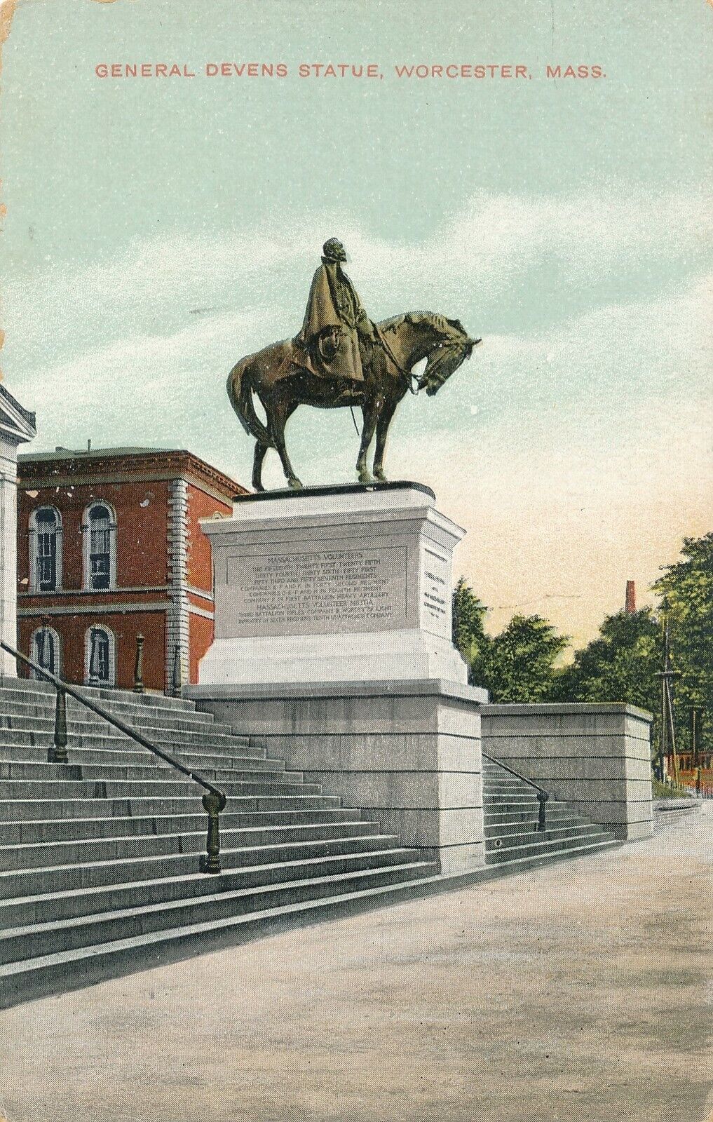WORCESTER MA – General Devens Statue - 1908