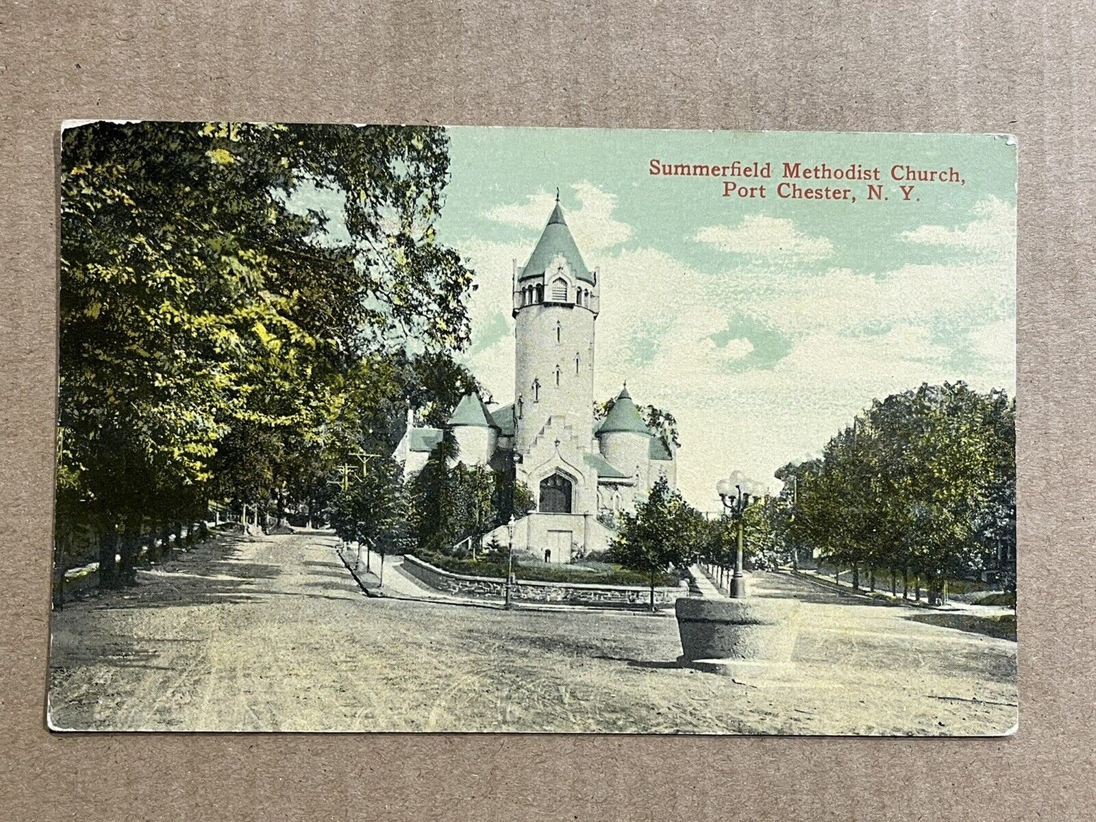 Postcard Port Chester New York Summerfield Methodist Church Vintage NY PC