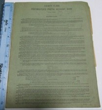 1918 USPO East Ryegate Vermont VT 4th Class Postmaster's Postal Account Book picture