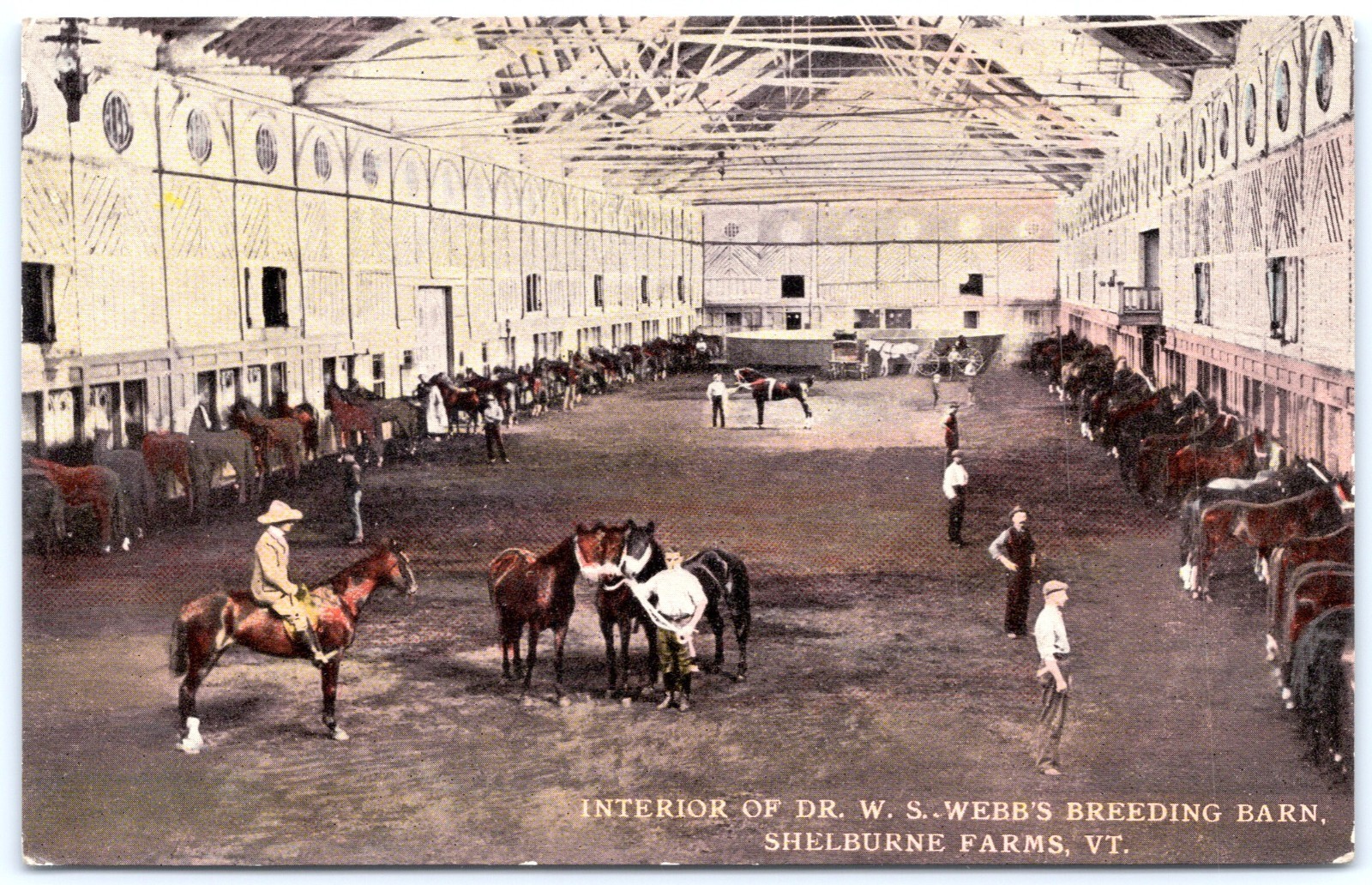 Postcard VT Vermont Interior DR WS Webbs Breeding Barn Shelburne Farms D166 Postcard VT Vermont Interior DR WS Webbs Breeding Barn Shelburne Farms D166