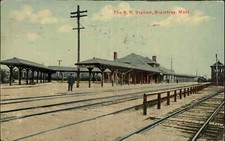 Braintree Massachusetts MA Train Station Depot 1900s-10s Postcard picture